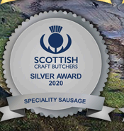 Scottish Craft Butchers Silver Award 2020, Speciality Sausage
